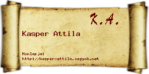 Kasper Attila névjegykártya